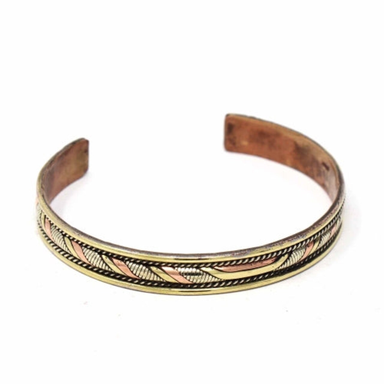 Handmade Copper Brass Bracelet for Men and Women Adjustable Fit